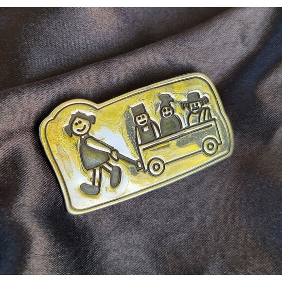 Vintage EFS Save the Children Signed Sterling Silver Brooch Pin - Picture 1 of 6